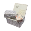N�hkorb-Set Blumenmuster lila, weiss (1x gro� und 1x mittel) und Accessoires Box (mit Zubeh�r)