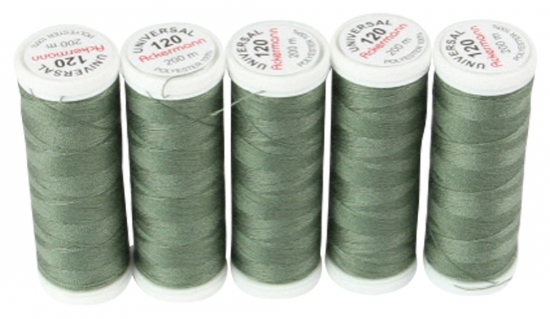 Ackermann Universal N�hgarn St�rke 120 - 5x 200 m, Farbe 0757 olivgr�n