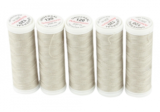 Ackermann Universal N�hgarn St�rke 120 - 5x 200 m, Farbe 0773 beigegrau