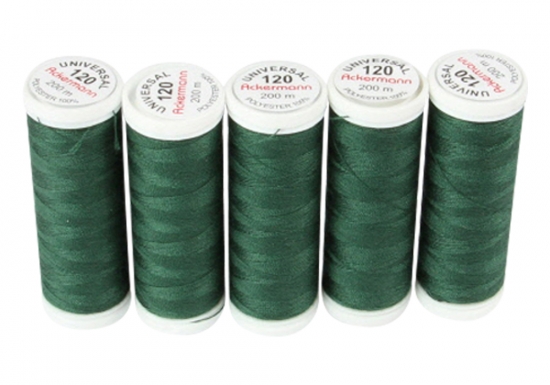 Ackermann Universal N�hgarn St�rke 120 - 5x 200 m, Farbe 0824 sehr dunkles flaschengr�n