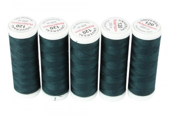 Ackermann Universal N�hgarn St�rke 120 - 5x 200 m, Farbe 0855 sehr dunkles graut�rkis