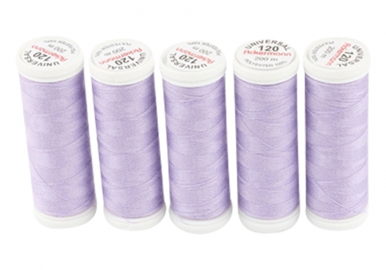 Ackermann Universal N�hgarn St�rke 120 - 5x 200 m, Farbe 7241 lila lavendel