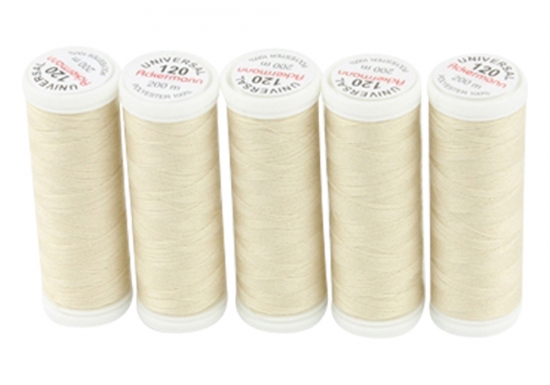 Ackermann Universal N�hgarn St�rke 120 - 5x 200 m, Farbe 7601 sehr helles beige