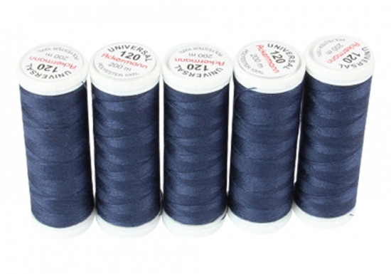 Ackermann Universal N�hgarn St�rke 120 - 5x 200 m, Farbe 8039 dunkelmarineblau