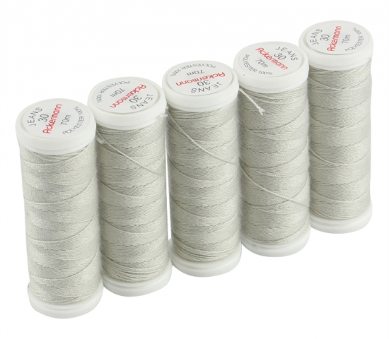 Ackermann Jeans N�hgarn St�rke 30 - 5x 70 m, Farbe 8097 helles beigegrau