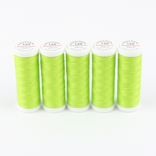 Ackermann Universal N�hgarn St�rke 120 - 5x 200 m, Farbe 0919 gelbgr�n