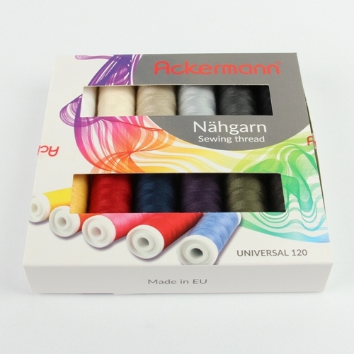 Ackermann Universal N�hgarn Farben-mix 12x 200m in St�rke 120